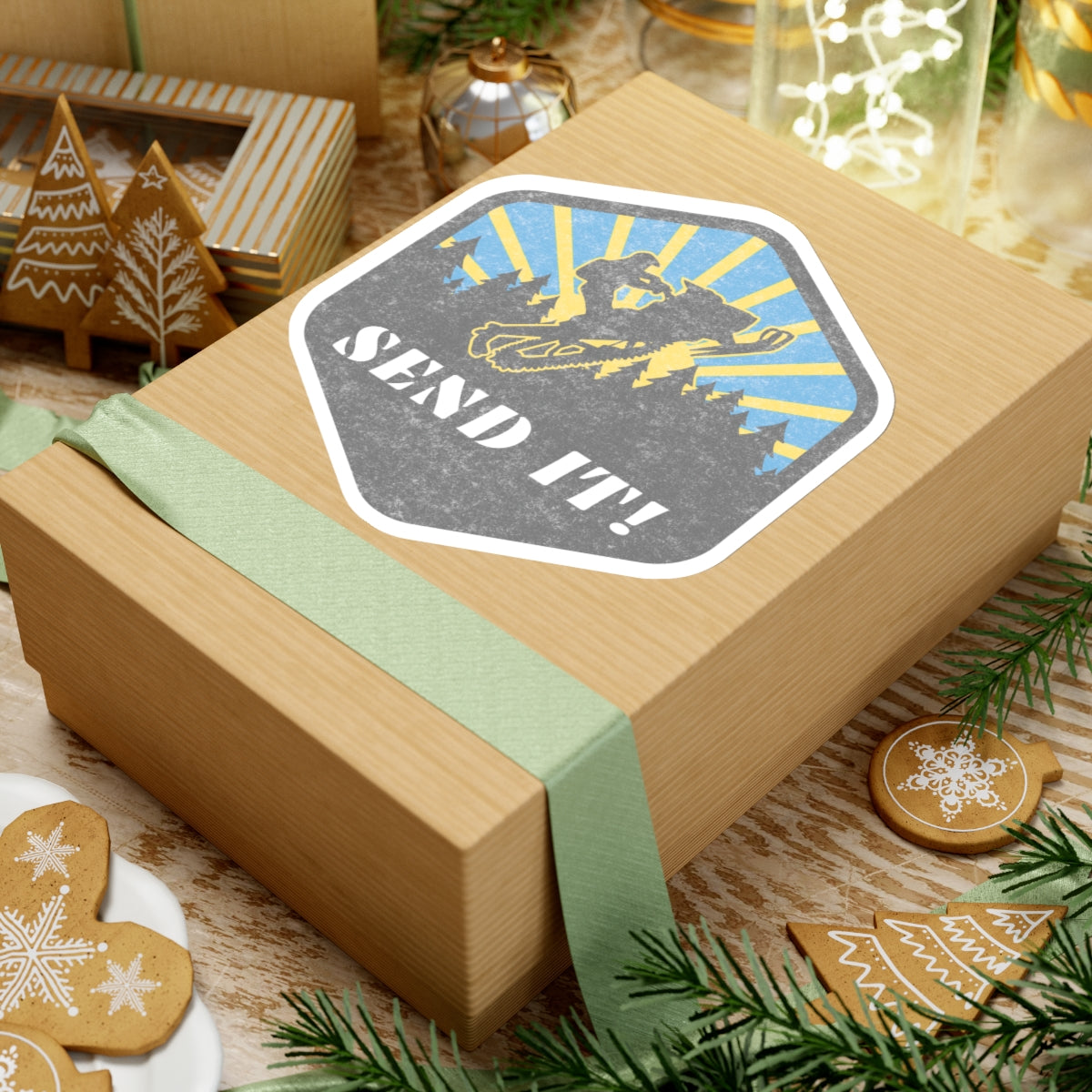 Snowmobile Send it Kiss-Cut Stickers