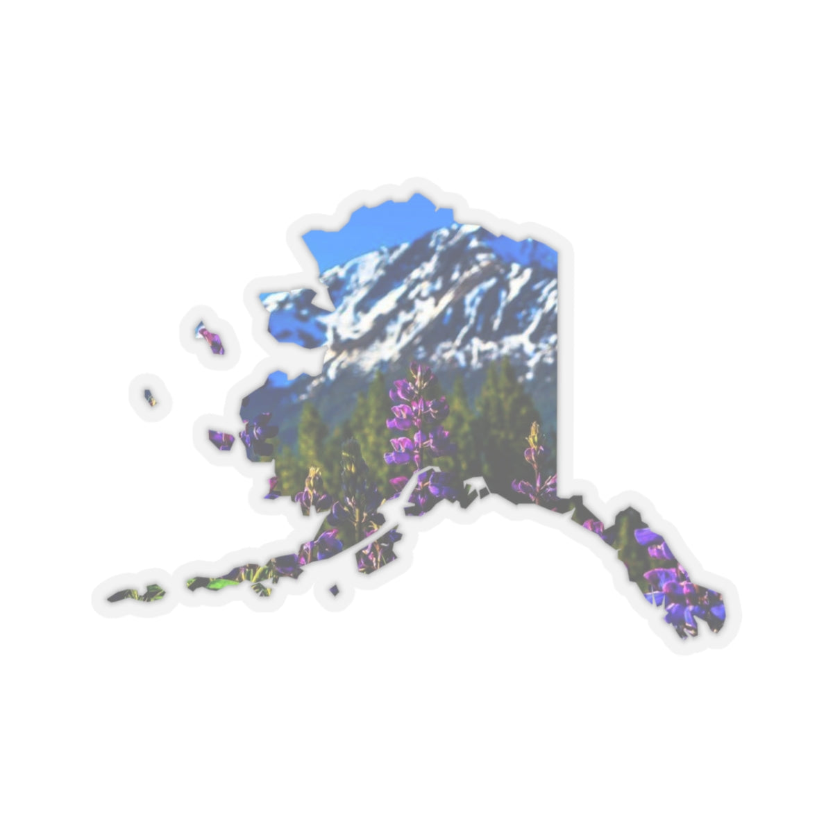 Alaska with Fireweed Kiss-Cut Stickers