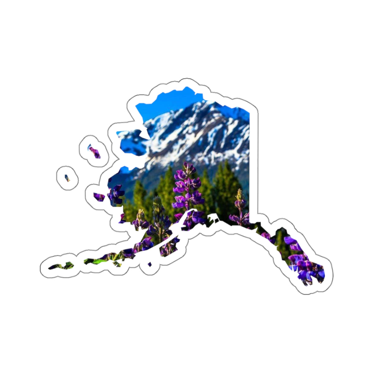 Alaska with Fireweed Kiss-Cut Stickers