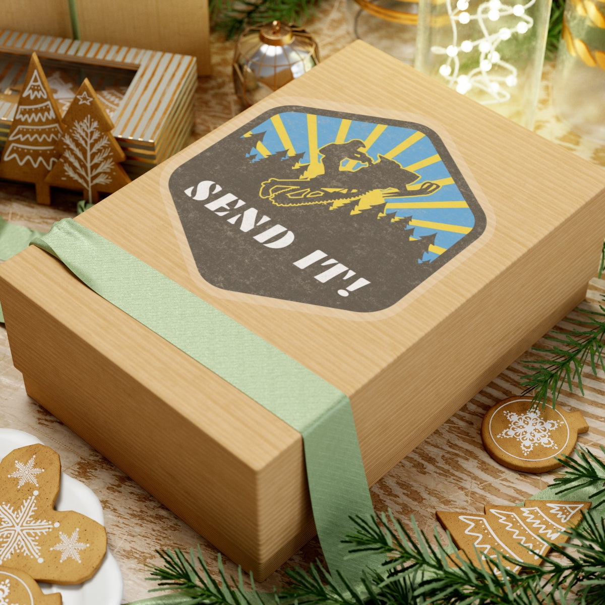 Snowmobile Send it Kiss-Cut Stickers